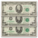 1981 $20 FRN CU (Fr#2073-B) 6 Progressive Offset Errors