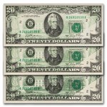 1981 $20 FRN CU (Fr#2073-B) 6 Progressive Offset Errors