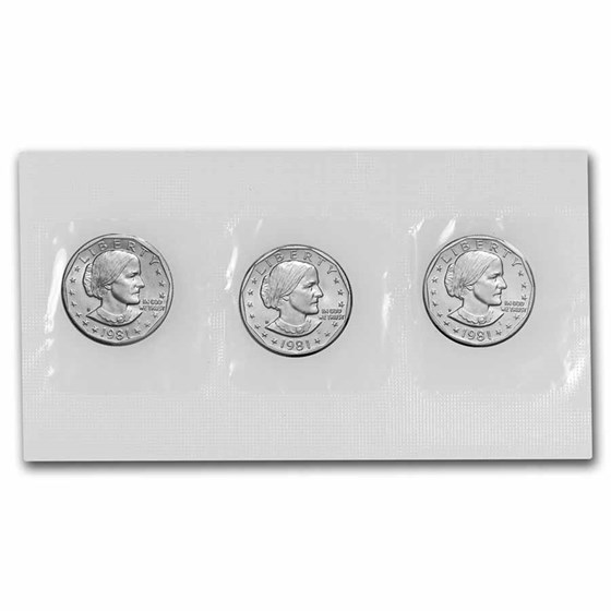 1981 3-Coin Souvenir SBA Set BU 1981 3-Coin Souvenir SBA Set BU