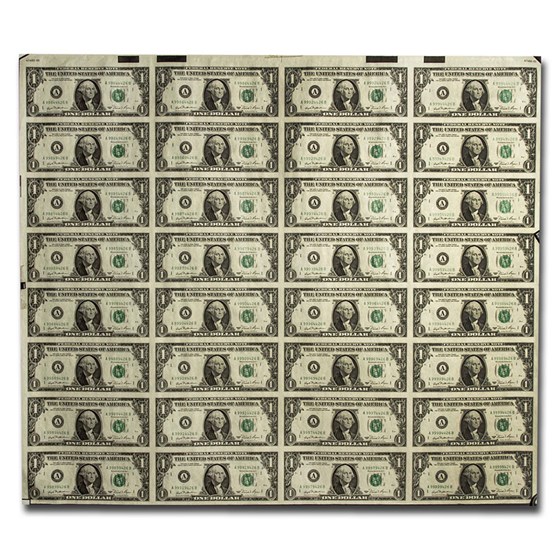 1981 (A-Boston) $1.00 FRN CU (Fr#1911-A) 32 Uncut 1981 (A-Boston) $1.00 FRN CU (Fr#1911-A) 32 Uncut