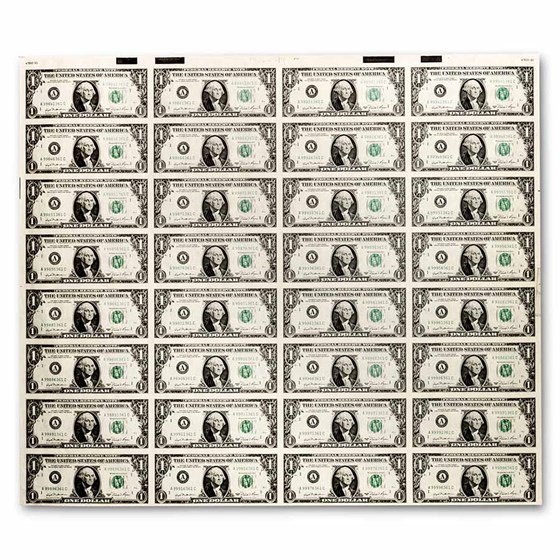 1981 (A-Boston) $1.00 FRN CU (Fr#1911-A) 32 Uncut 1981 (A-Boston) $1.00 FRN CU (Fr#1911-A) 32 Uncut