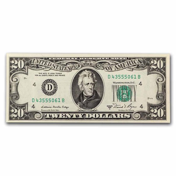 1981-A (D-Cleveland) $20 FRN CU (Fr#2074-D) 1981-A (D-Cleveland) $20 FRN CU (Fr#2074-D)