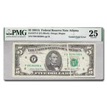 1981-A (F-Atlanta) $5 FRN Gem VF-25 PMG (Fr#1977-F) Fold Error