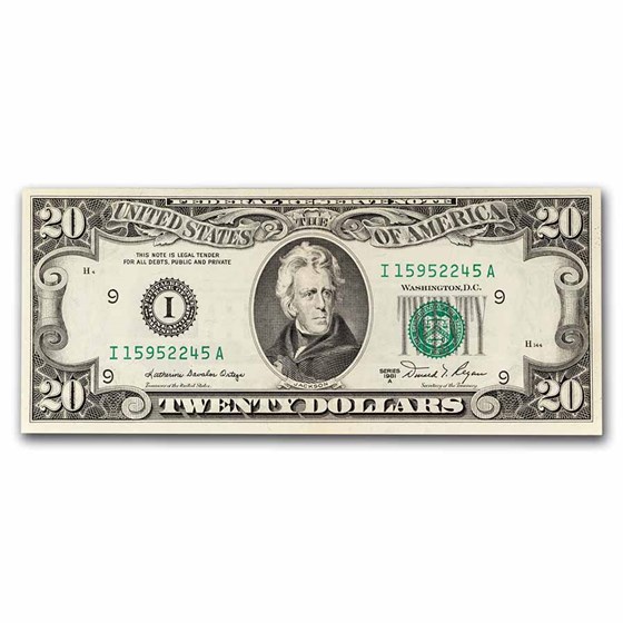 1981-A (I-Minneapolis) $20 FRN CU (Fr#2074-I) 1981-A (I-Minneapolis) $20 FRN CU (Fr#2074-I)