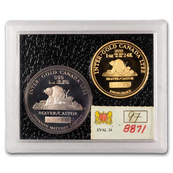 1981 Canada Gold/Silver Engelhard & JM Beaver-Castor Medal Set 1981 Canada Gold/Silver Engelhard & JM Beaver-Castor Medal Set