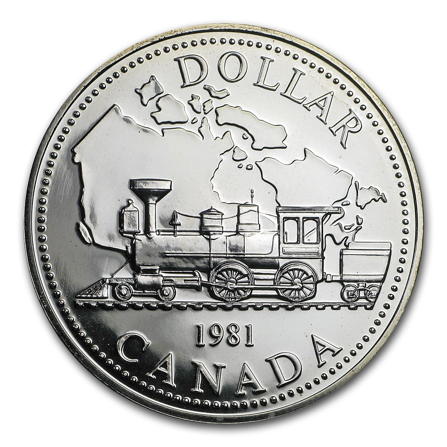 1981 Canada Silver Dollar BU (Transcontinental Railroad)