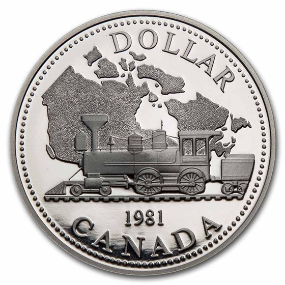 1981 Canada Silver Dollar Proof (Transcontinental Railroad w/OGP) 1981 Canada Silver Dollar Proof (Transcontinental Railroad w/OGP)