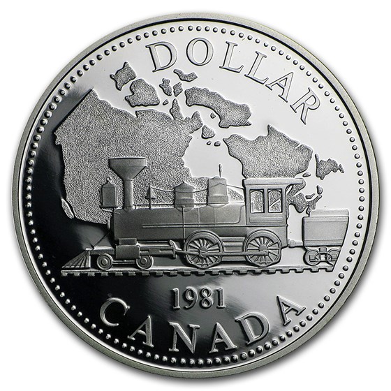 1981 Canada Silver Dollar Proof (Transcontinental Railroad)