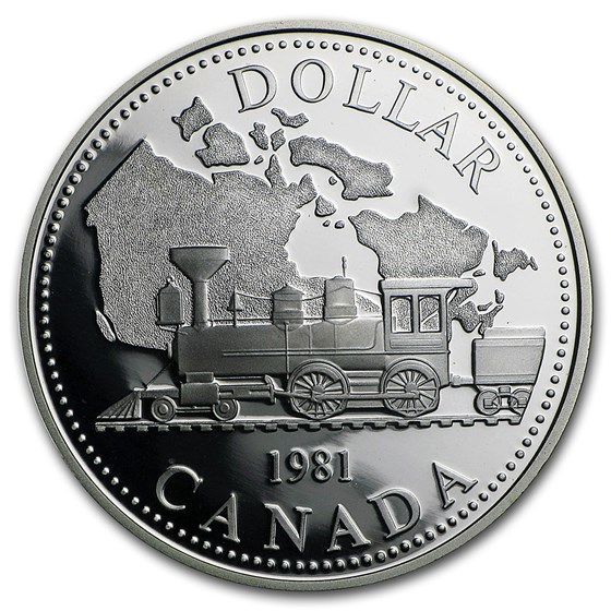 1981 Canada Silver Dollar Proof (Transcontinental Railroad) 1981 Canada Silver Dollar Proof (Transcontinental Railroad)