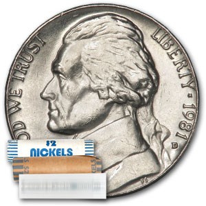 1981-D Jefferson Nickel 40-Coin Roll BU