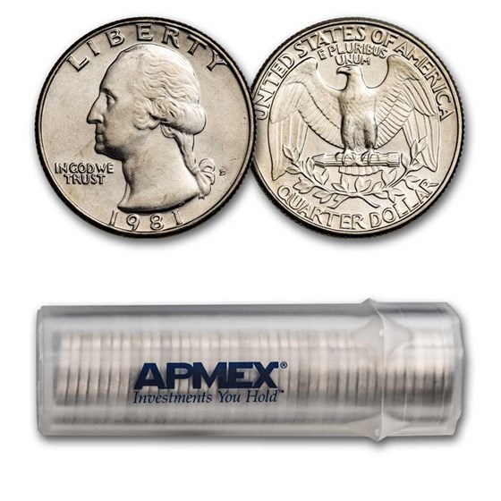 1981-D Washington Quarter 40-Coin Roll BU 1981-D Washington Quarter 40-Coin Roll BU