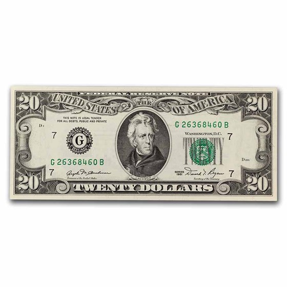 1981 (G-Chicago) $20 FRN CU (Fr#2073-G) 1981 (G-Chicago) $20 FRN CU (Fr#2073-G)