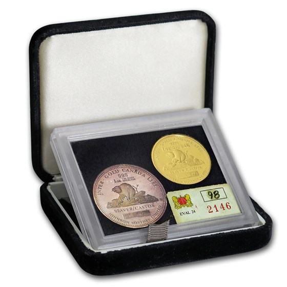 1981 Gold/Silver Round Set JM & Mallory (LTEE Beaver/Castor) 1981 Gold/Silver Round Set JM & Mallory (LTEE Beaver/Castor)