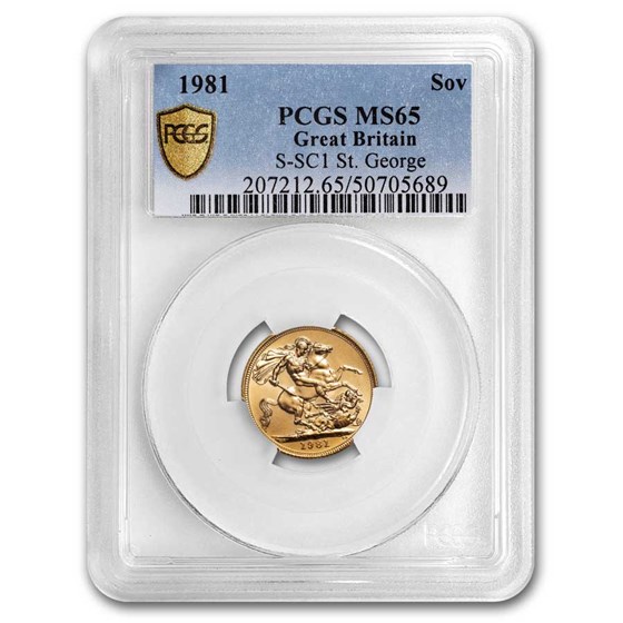 1981 Great Britain Gold Sovereign MS-65 PCGS 1981 Great Britain Gold Sovereign MS-65 PCGS
