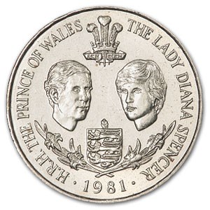 1981 Guernsey Silver 25 Pence Charles & Diana Proof