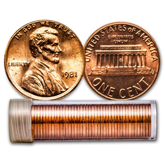 1981 Lincoln Cent 50-Coin Roll BU