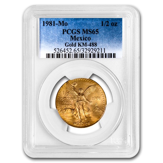 1981 Mexico 1/2 oz Gold Libertad MS-65 PCGS 1981 Mexico 1/2 oz Gold Libertad MS-65 PCGS