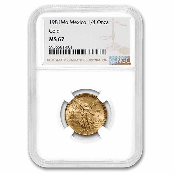 1981 Mexico 1/4 oz Gold Libertad MS-67 NGC 1981 Mexico 1/4 oz Gold Libertad MS-67 NGC