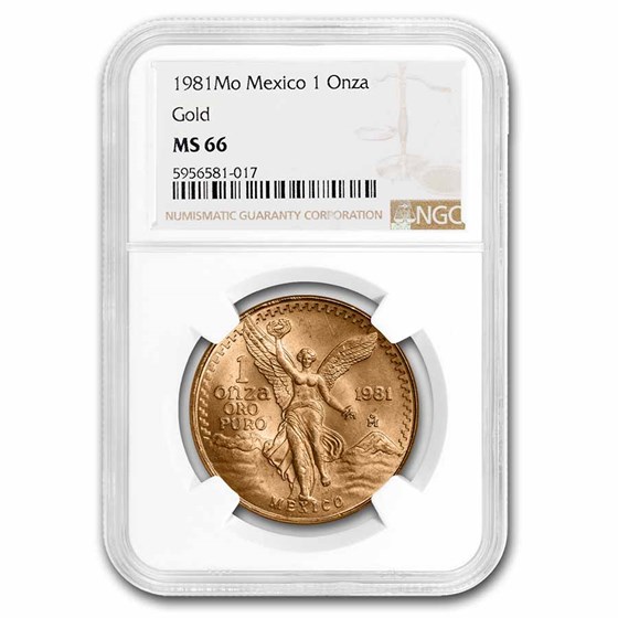 1981 Mexico 1 oz Gold Libertad MS-66 NGC 1981 Mexico 1 oz Gold Libertad MS-66 NGC