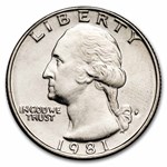 1981-P Washington Quarter 40-Coin Roll BU