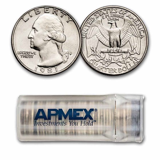 1981-P Washington Quarter 40-Coin Roll BU 1981-P Washington Quarter 40-Coin Roll BU