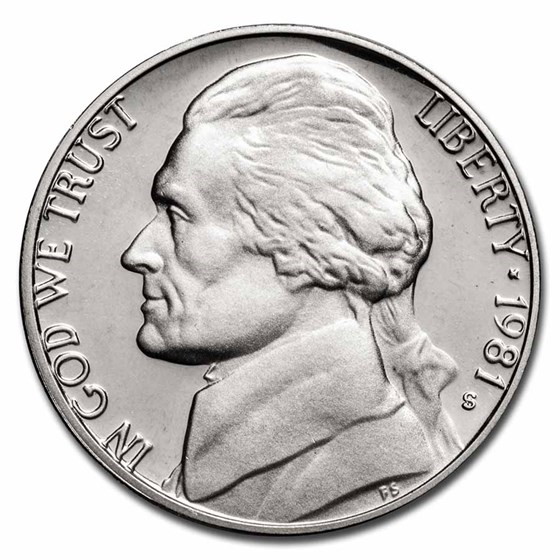 1981-S Jefferson Nickel Type-II 40-Coin Roll Proof