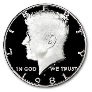 1981-S Type-I Kennedy Half Dollar 20-Coin Roll Proof 1981-S Type-I Kennedy Half Dollar 20-Coin Roll Proof