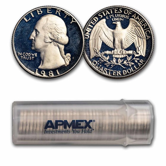 1981-S Type-I Washington Quarter 40-Coin Roll Proof 1981-S Type-I Washington Quarter 40-Coin Roll Proof