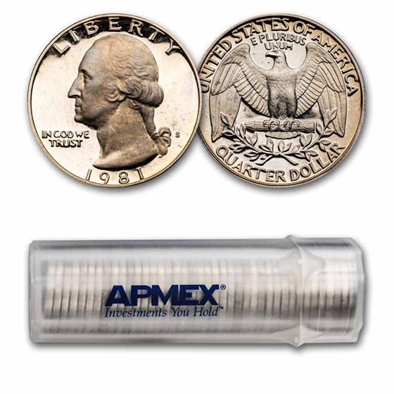 1981-S Type-II Washington Quarter 40-Coin Roll Proof 1981-S Type-II Washington Quarter 40-Coin Roll Proof