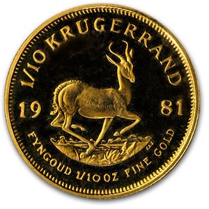 1981 South Africa 1/10 oz Proof Gold Krugerrand 1981 South Africa 1/10 oz Proof Gold Krugerrand