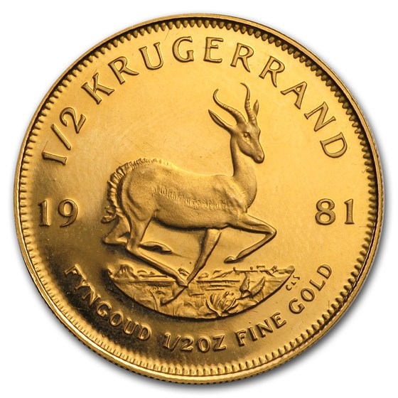 1981 South Africa 1/2 oz Proof Gold Krugerrand 1981 South Africa 1/2 oz Proof Gold Krugerrand