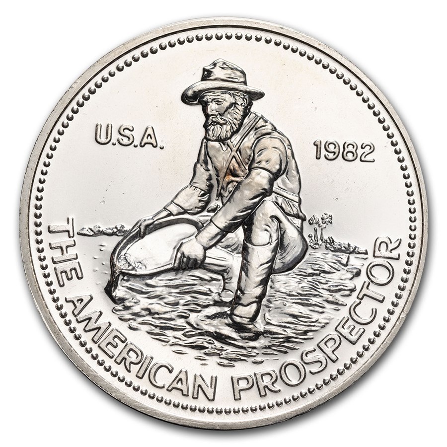 1982 1 oz Silver Round - Engelhard Prospector ("E" Logo Reverse)