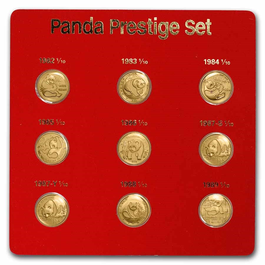 Buy 19821989 China 9Coin Gold Panda Prestige Set BU APMEX