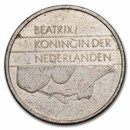 1982-2001 Netherlands Nickel 1 Gulden Beatrix Avg Circ