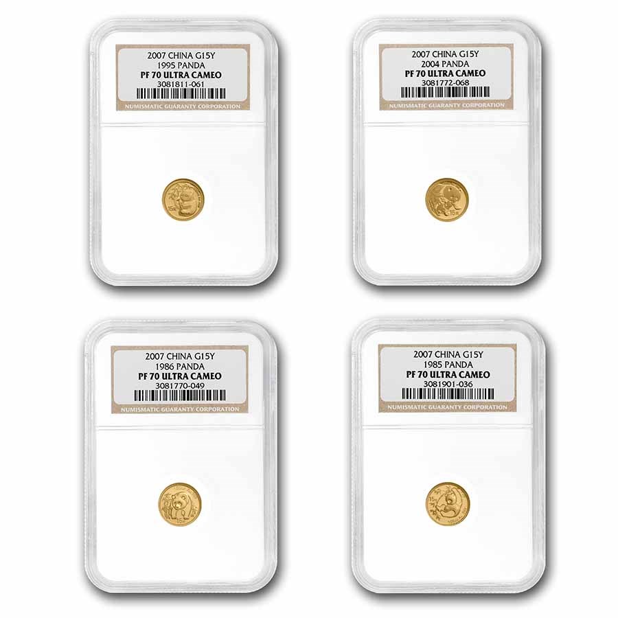 1982-2007 China 25-Coin Gold Panda Set PF-70 NGC (Coins Only)
