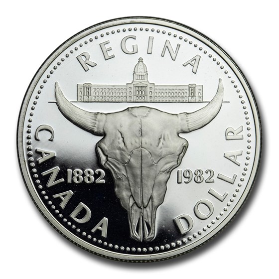 1982 Canada Silver Dollar Proof (Bison Skull)