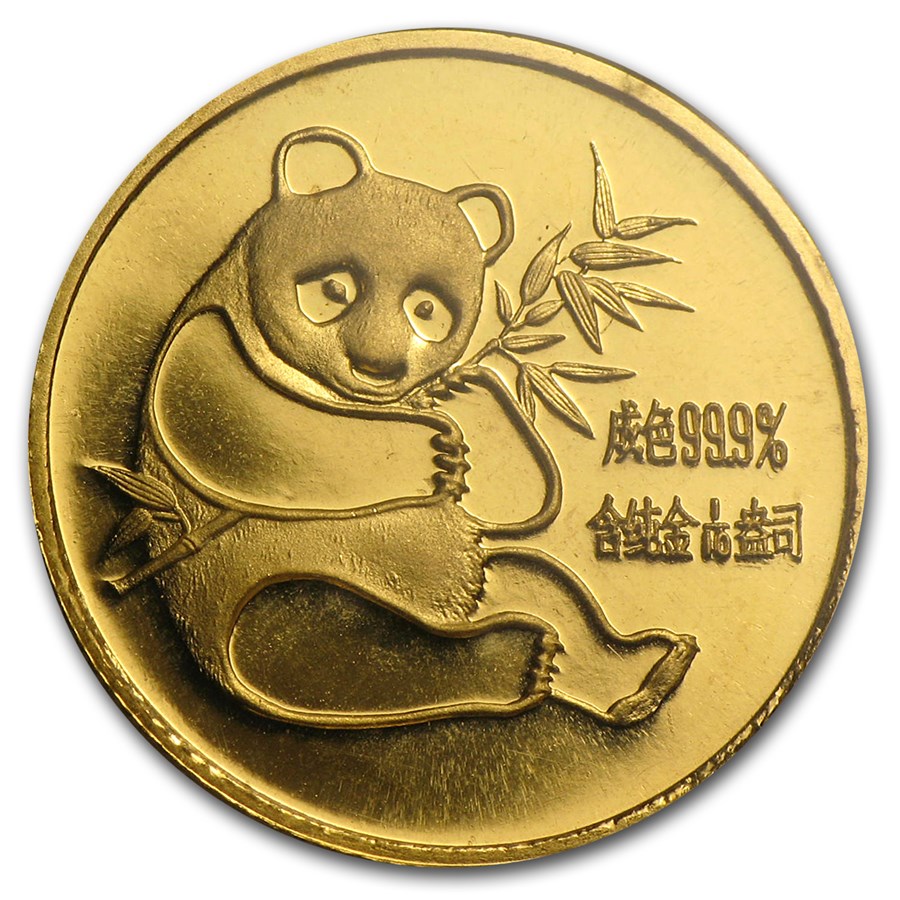 1982 China 1/10 oz Gold Panda BU (Sealed)