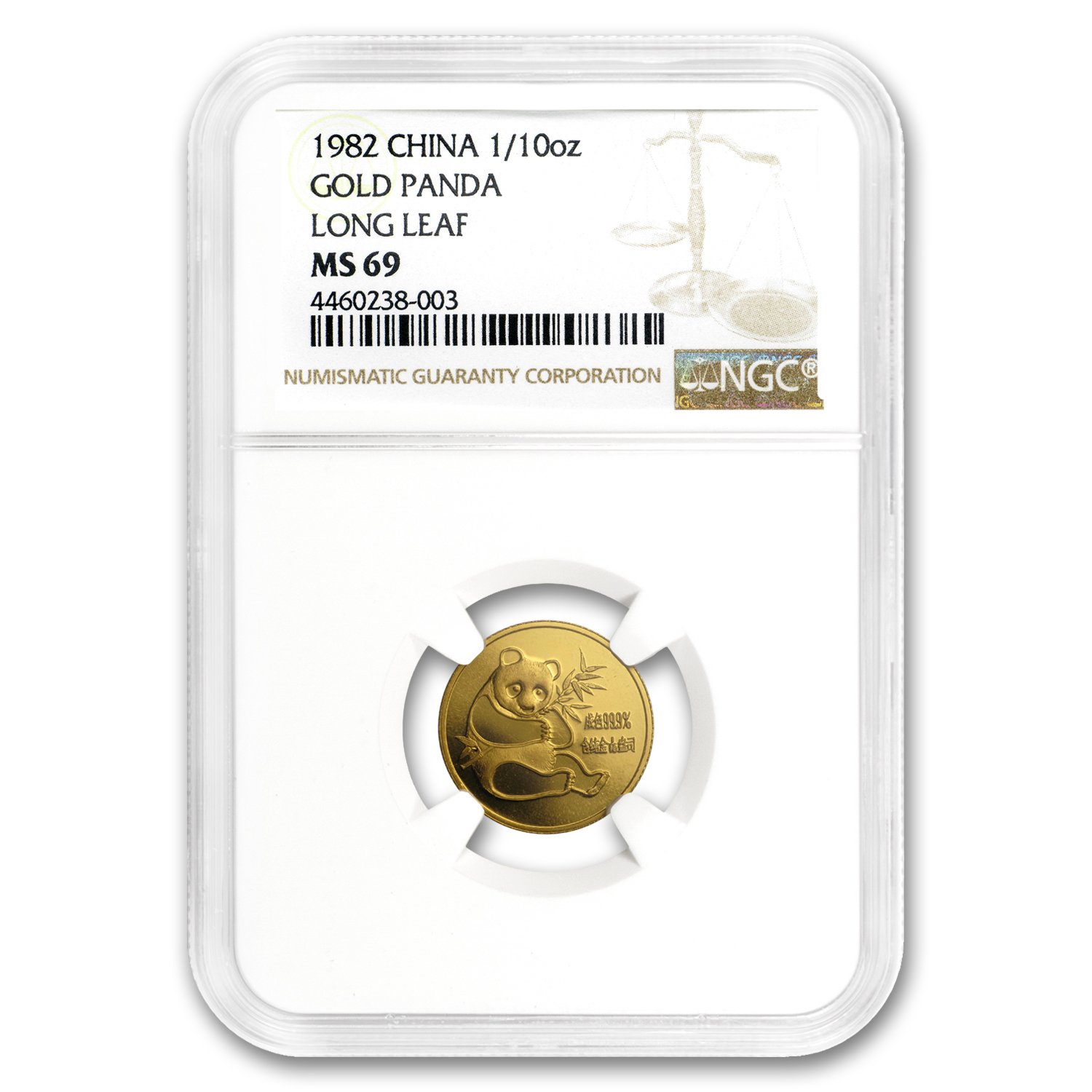 Buy 1982 China 1/10 oz Gold Panda MS-69 NGC (Long Leaf) | APMEX