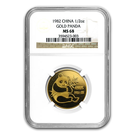 1982 China 1/2 oz Gold Panda MS-68 NGC 1982 China 1/2 oz Gold Panda MS-68 NGC