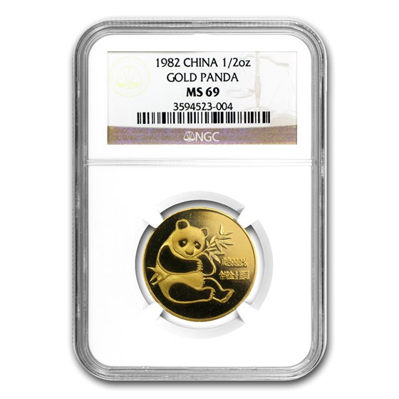 1982 China 1/2 oz Gold Panda MS-69 NGC 1982 China 1/2 oz Gold Panda MS-69 NGC