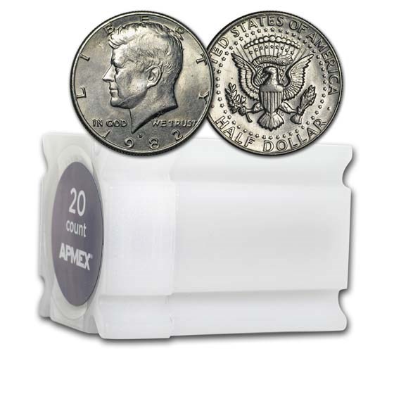 1982-D Kennedy Half Dollar 20-Coin Roll BU 1982-D Kennedy Half Dollar 20-Coin Roll BU