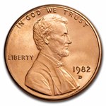 1982-D Lincoln Cent 50-Coin Roll BU (Small Date-Zinc)