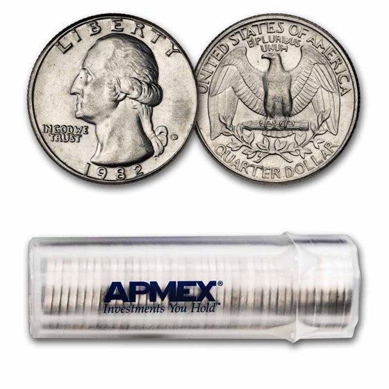 1982-D Washington Quarter 40-Coin Roll BU