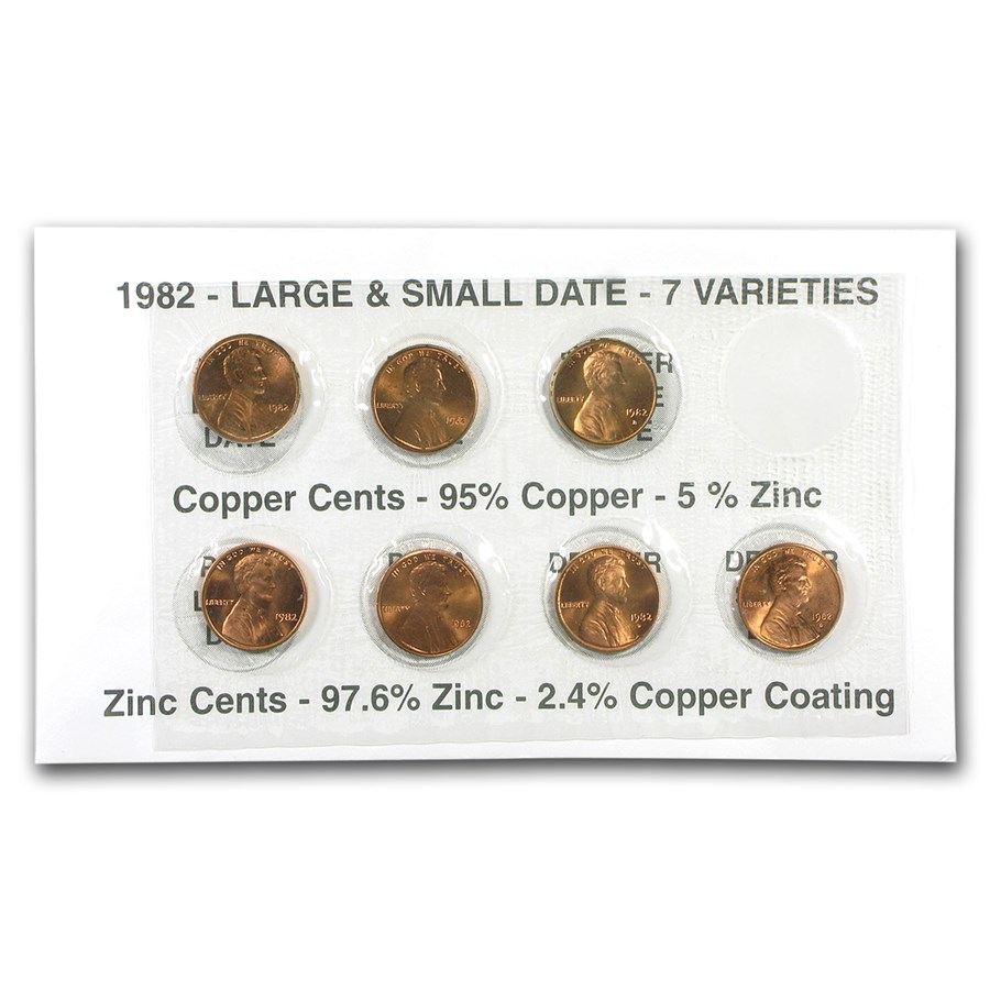 1982 Lincoln Cent 7-Coin Variety Set BU