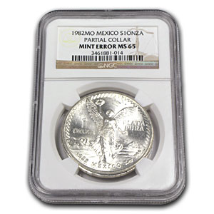 Buy 1982 Mexican 1 oz Silver Libertad MS-65 NGC (Mint Error) | APMEX