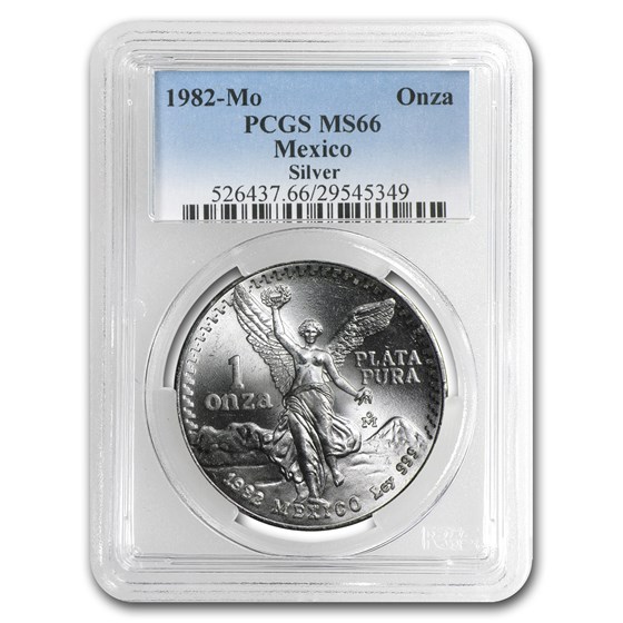 1982 Mexico 1 oz Silver Libertad MS-66 PCGS 1982 Mexico 1 oz Silver Libertad MS-66 PCGS
