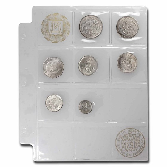 1982 Mexico 20 Centavos-50 Pesos 7-Coin Mint Set 1982 Mexico 20 Centavos-50 Pesos 7-Coin Mint Set