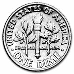 1982 No P Roosevelt Dime BU (Strong)