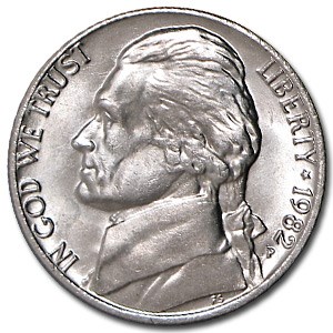 1982-P Jefferson Nickel BU 1982-P Jefferson Nickel BU