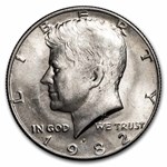 1982-P Kennedy Half Dollar 20-Coin Roll BU